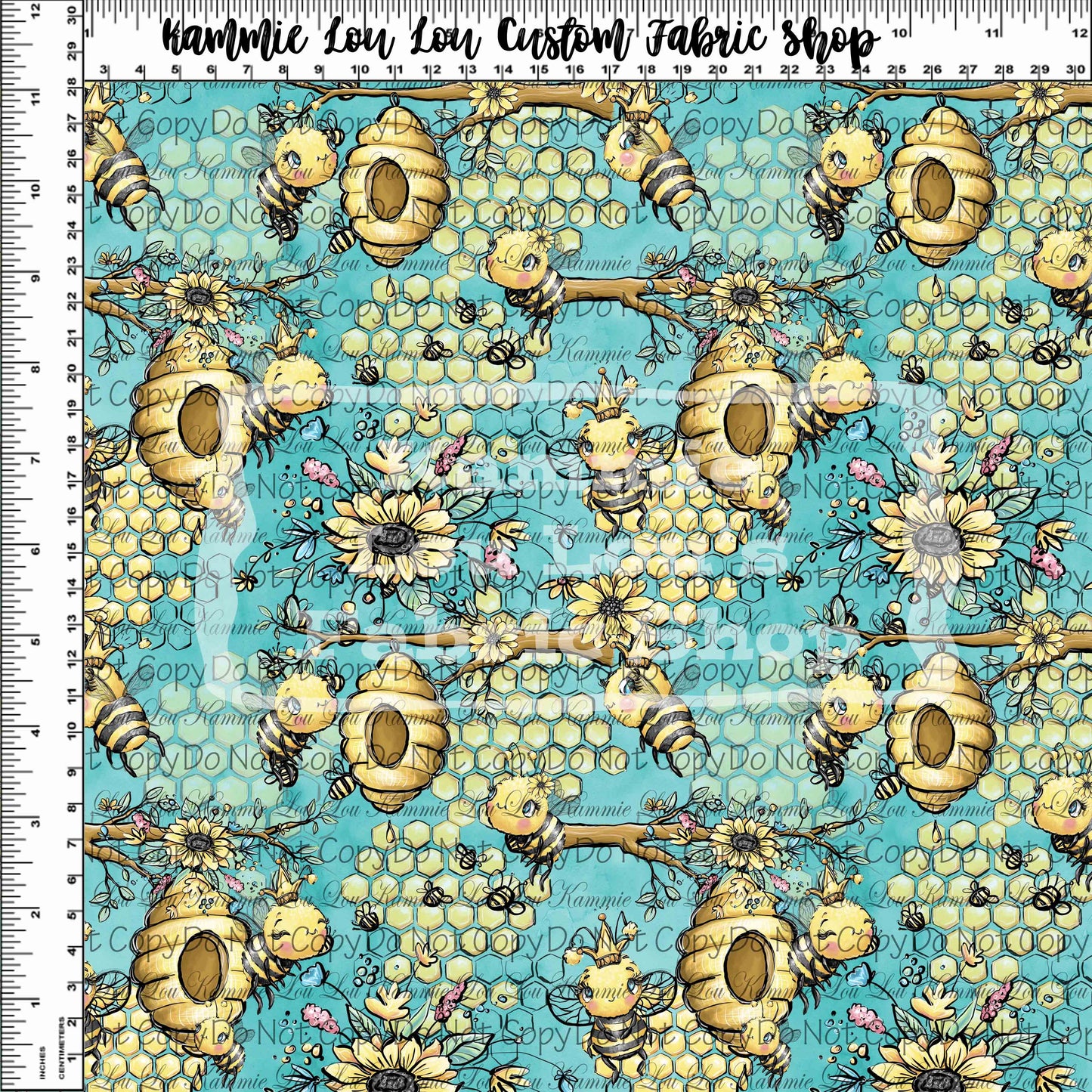 Bee My Honey Bee - Main Teal - Tiny Scale