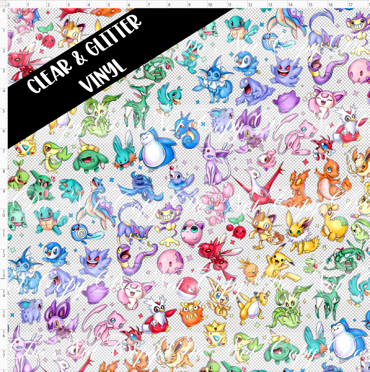Rainbow Critters-main-regular scale-CLEAR & GLITTER VINYL
