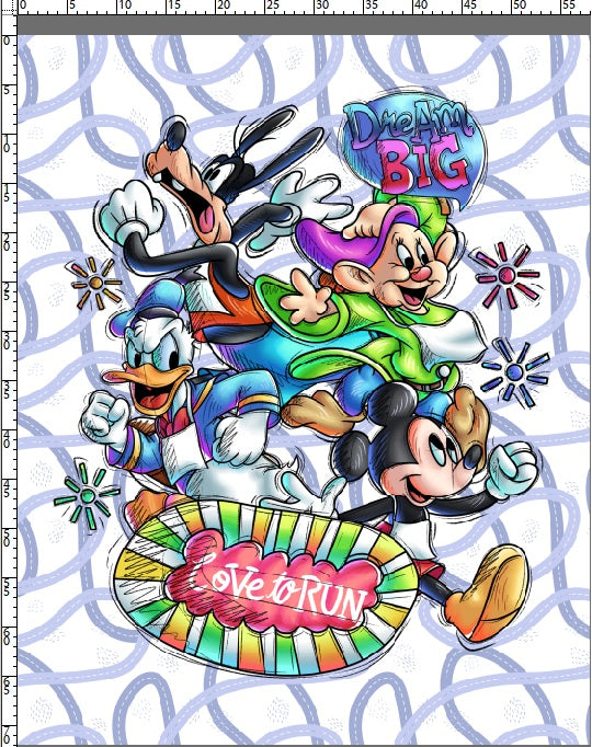 RunD - Run Around the Land - Full Size Blanket Panel 58W x 72H