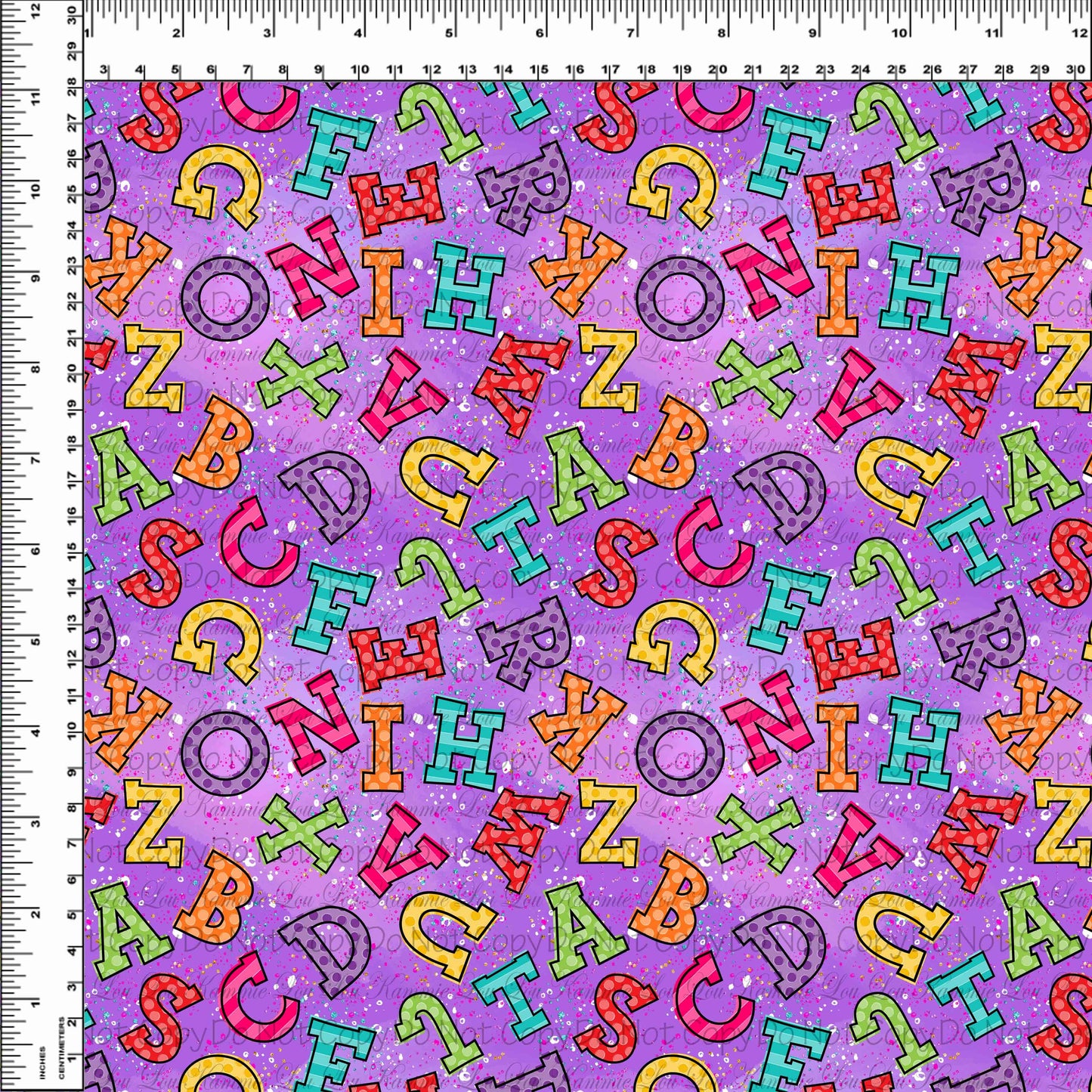 School Days - Blackboard Collection - Letter Toss - Purple - Small Scale