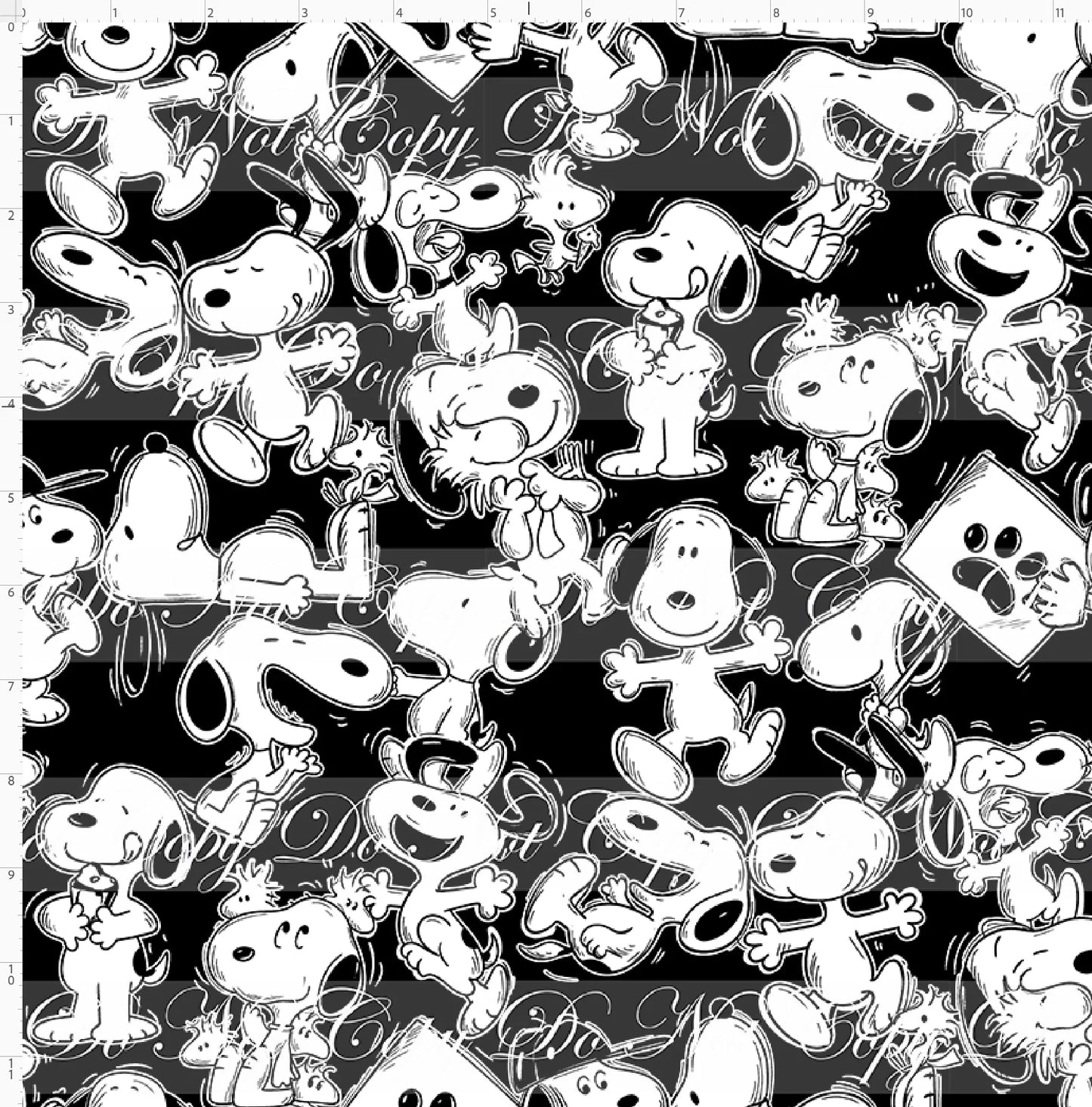 Peanut Pup - Stacked Pup - Black White - REGULAR SCALE