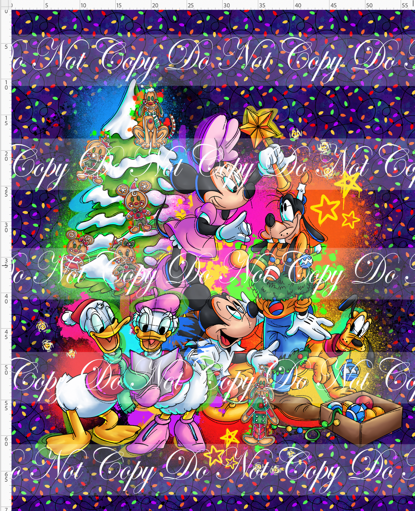 A Main Street Christmas - Full Size Blanket Panel 58W x 72H