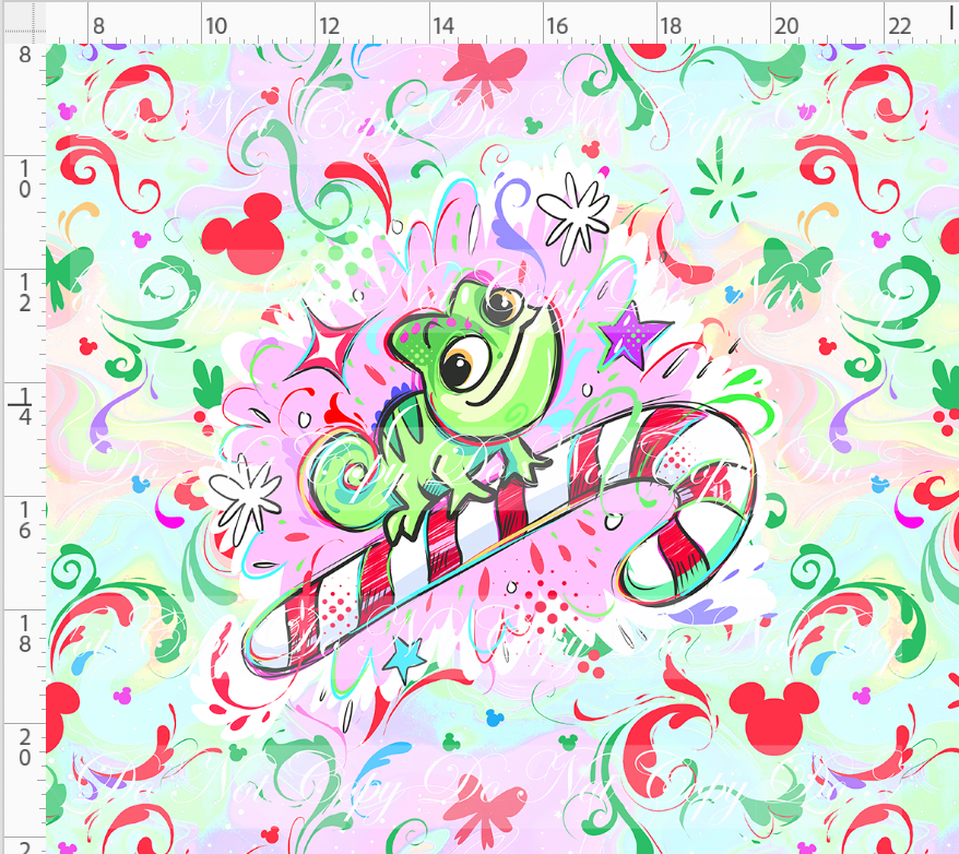 Kawaii Christmas - Panel - Simple Coordinate - Colorful - Lizard - ADULT