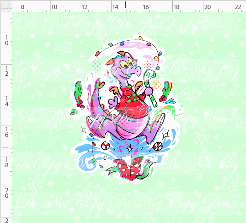 Kawaii Christmas - Panel - Snowflake - Mint - Fig - ADULT