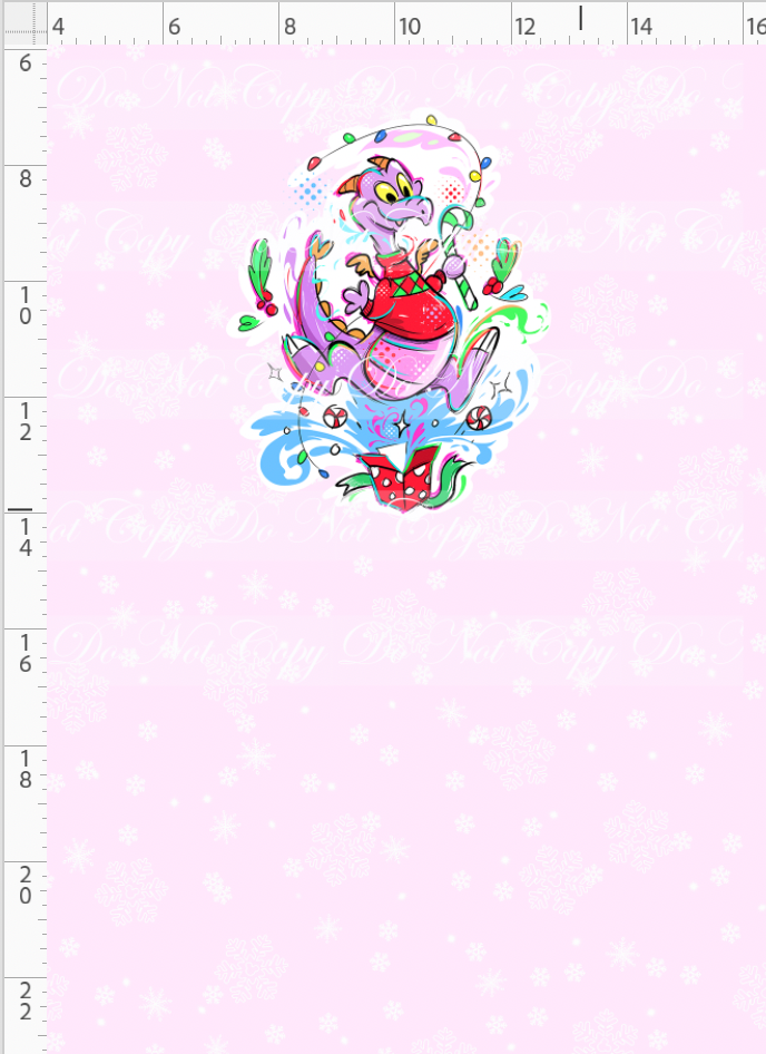 RETAIL LISTING: Kawaii Christmas - Panel - Snowflake - Pink - Fig - CHILD