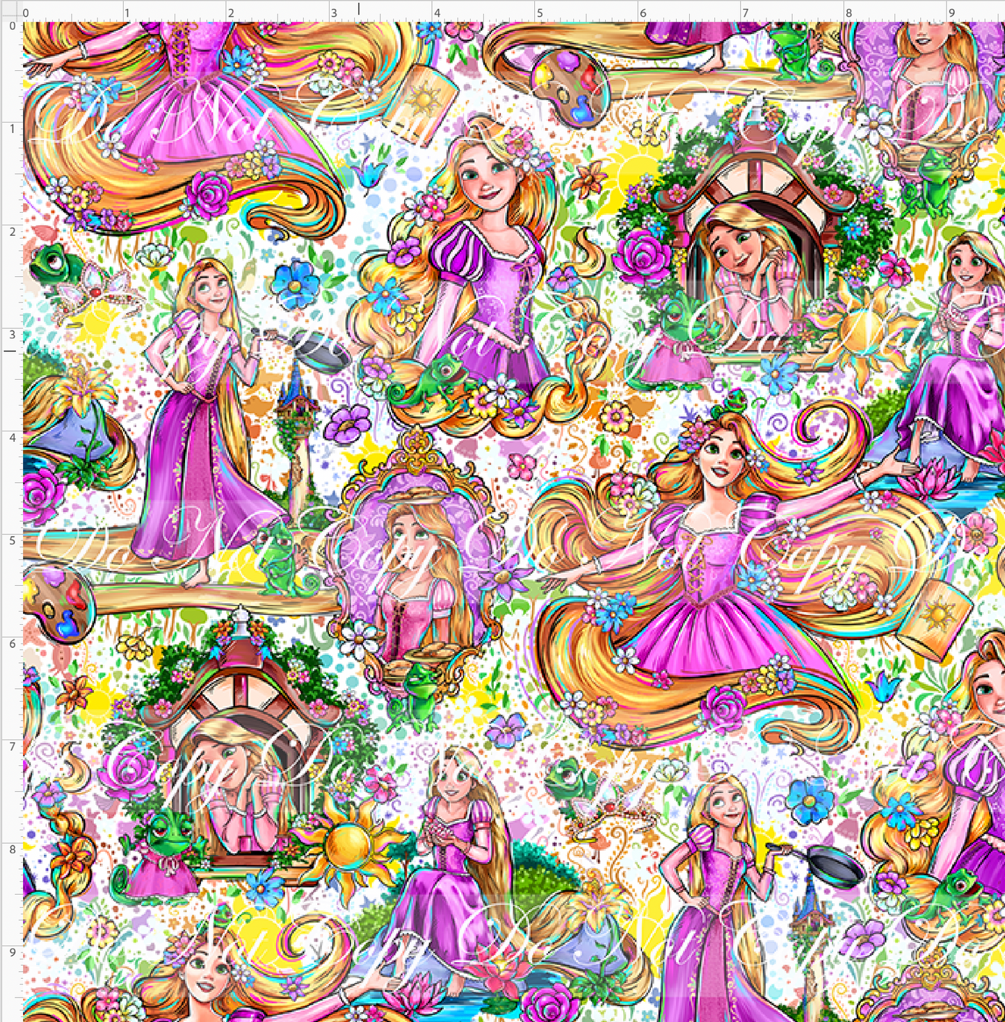 Golden Locks - Main Design #3 - White - REGULAR SCALE