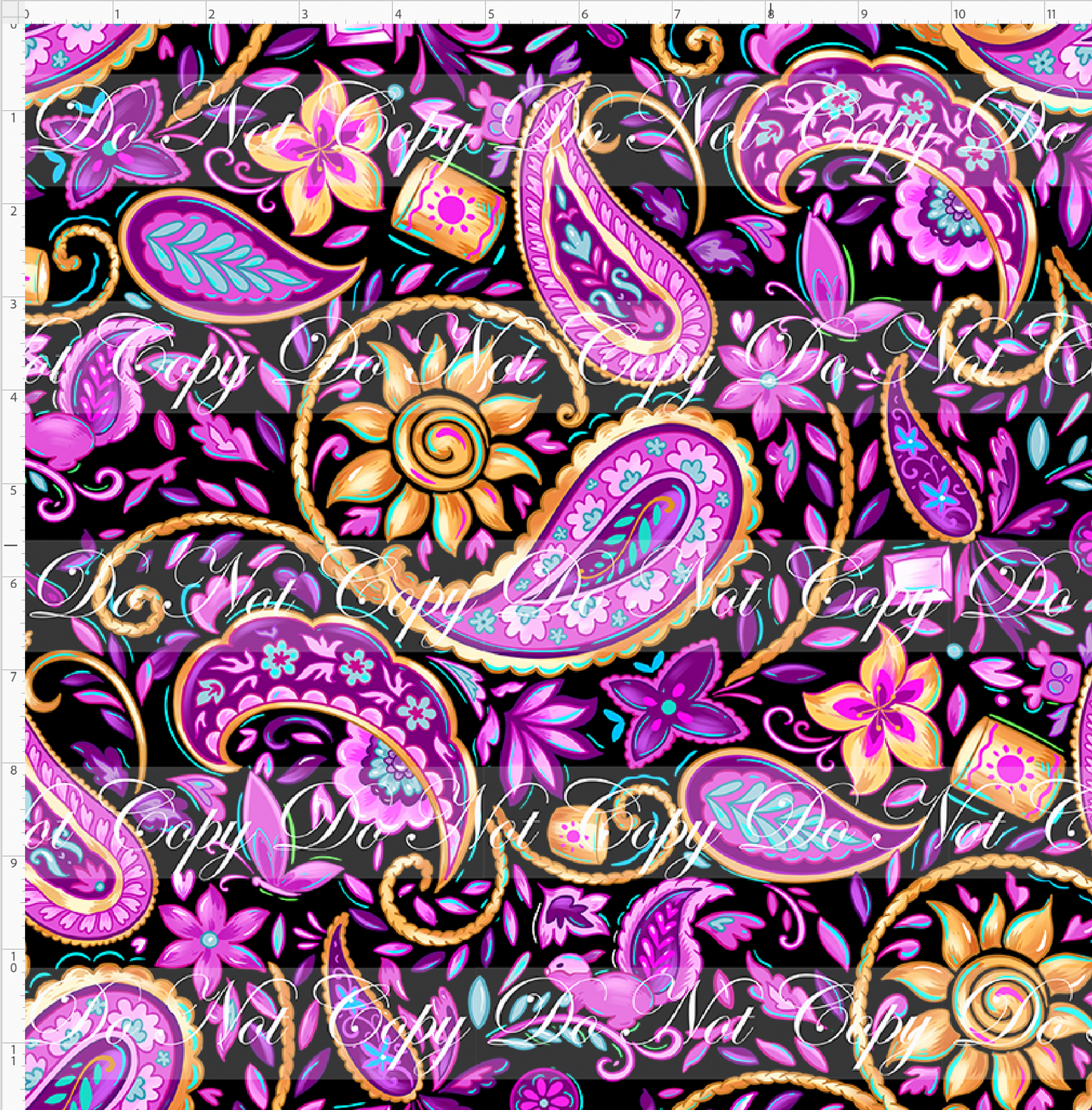 Golden Locks - Paisley Coordinate - Black