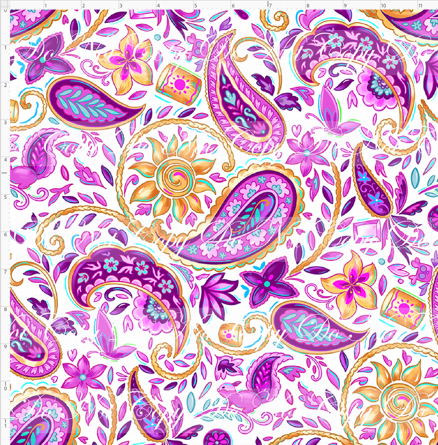 Golden Locks - Paisley Coordinate - White