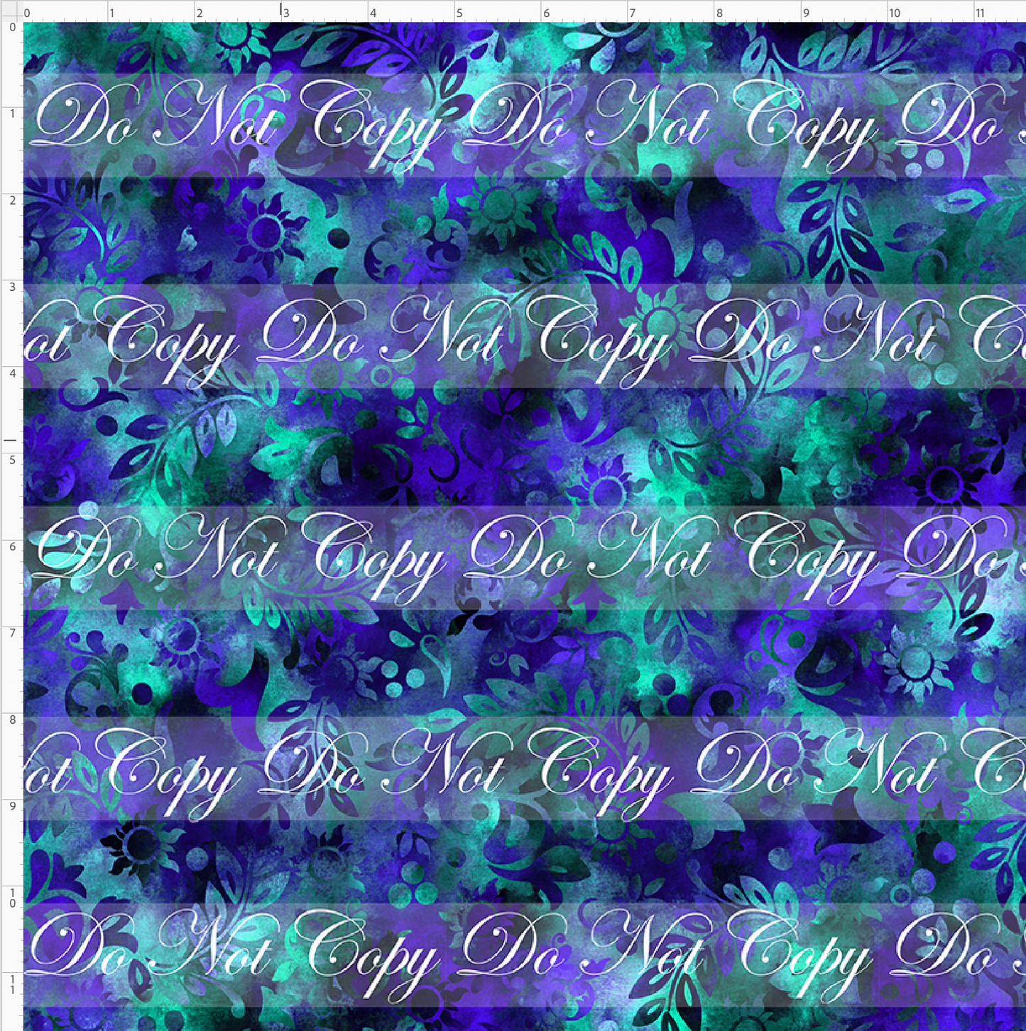 Golden Locks - Background - Faint Floral - Midnight