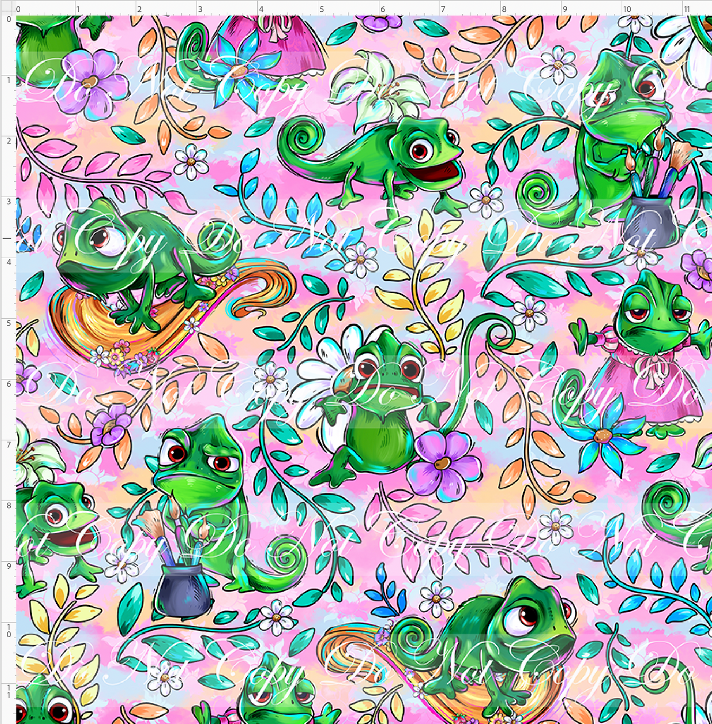 Golden Locks - Lizard Sidekick - Pastel Rainbow