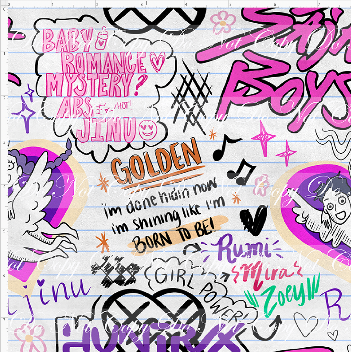 Huntrix Silhouettes - Notebook - White - REGULAR SCALE