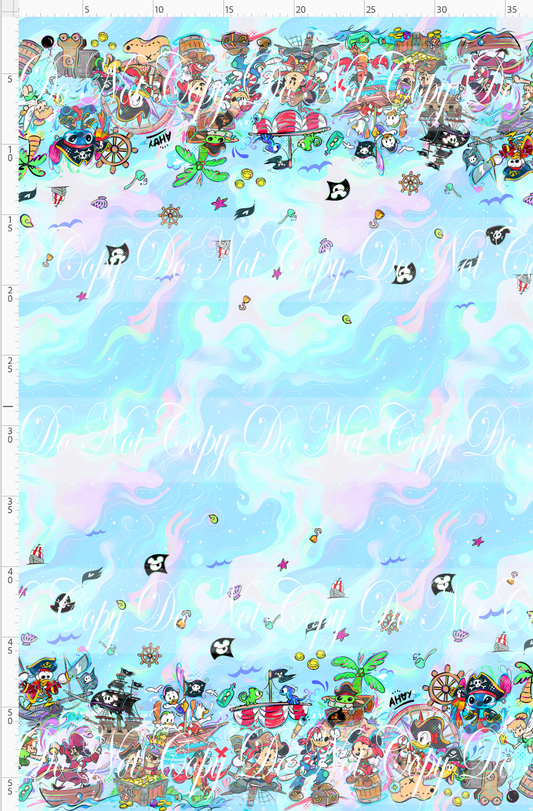 Kawaii Pirates - Double Border - Pastel