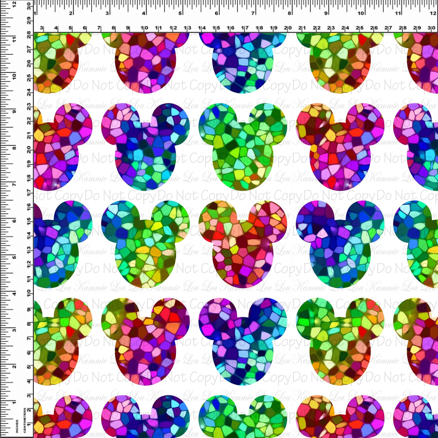 Stained Glass Mouse - Mouse Head - White - Regular Scale