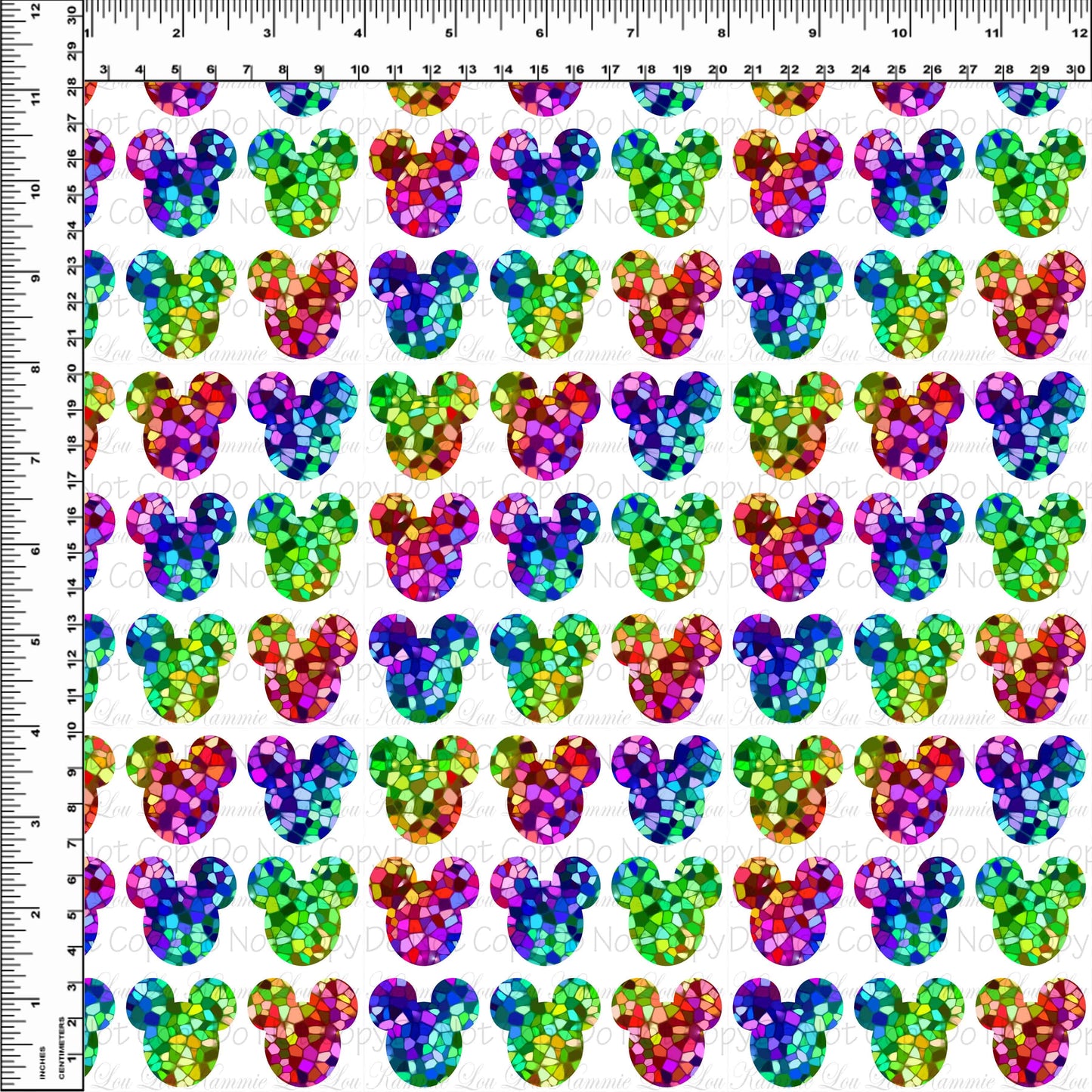 Stained Glass Mouse - Mouse Head - White - Small Scale