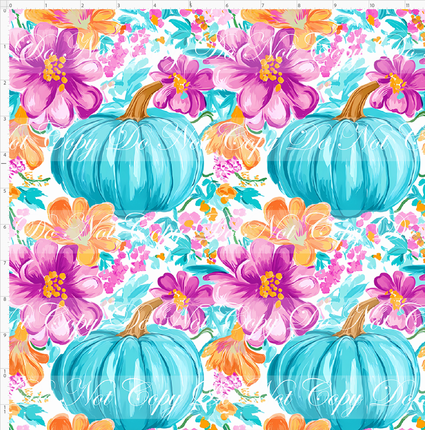Teal & Floral Fall - Design 6