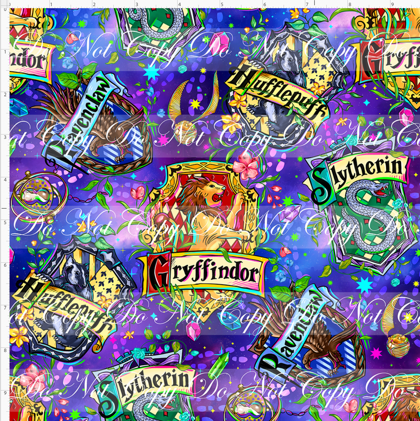 Wizards and Wonders - Crests - blue purple - REGULAR SCALE