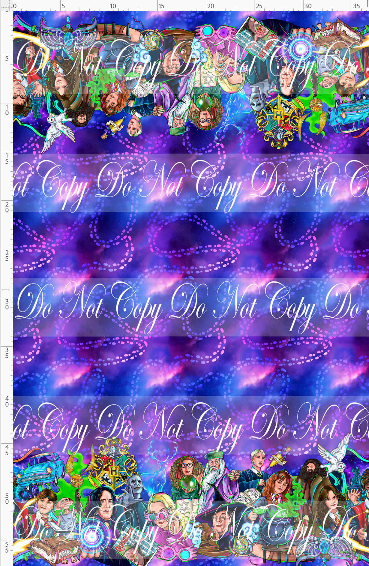 Wizards and Wonders - double border - blue purple