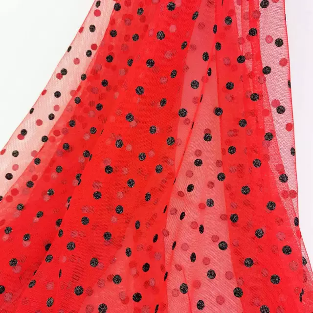 Tulle : Lady Bug Glitter Dots
