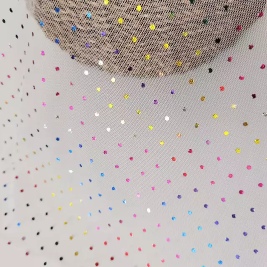 Tulle : Foil Mini Dots - Rainbow