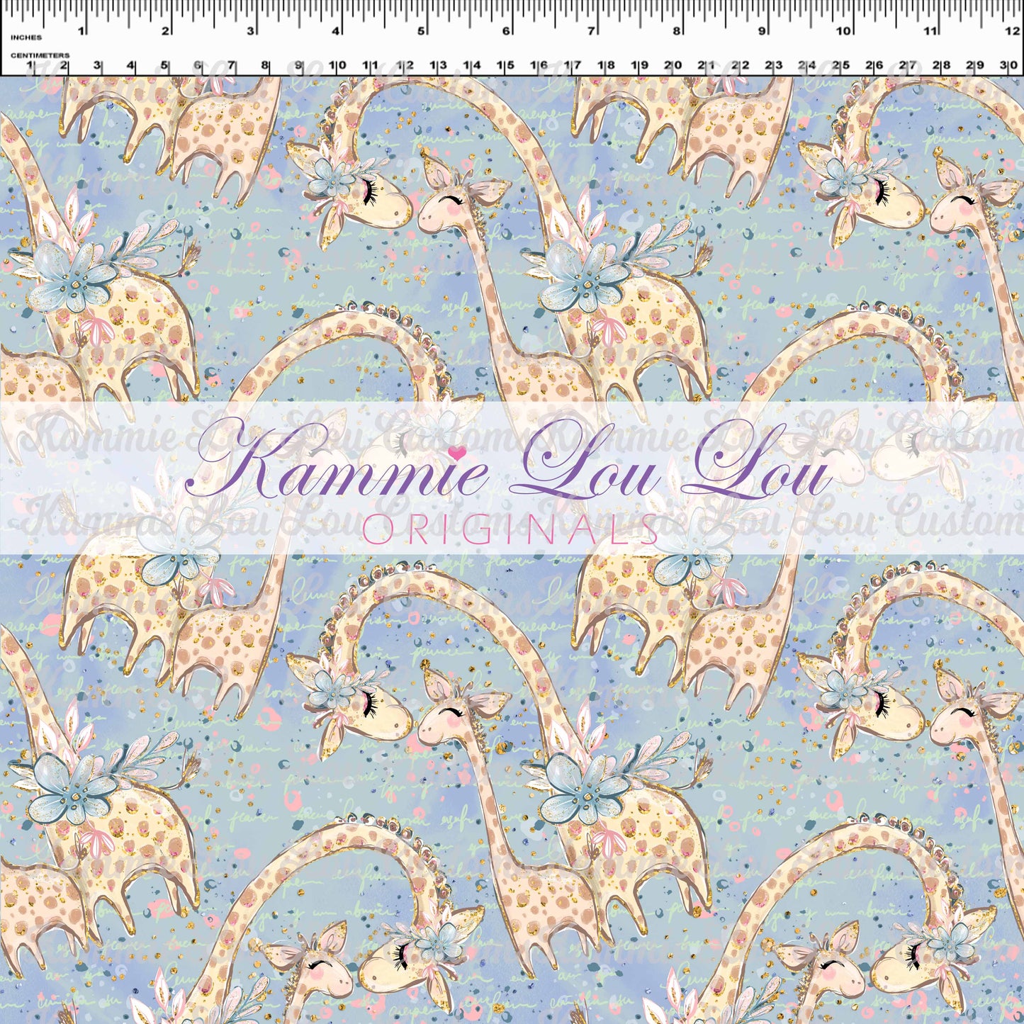 R129 Mom & Me Giraffes on Blue