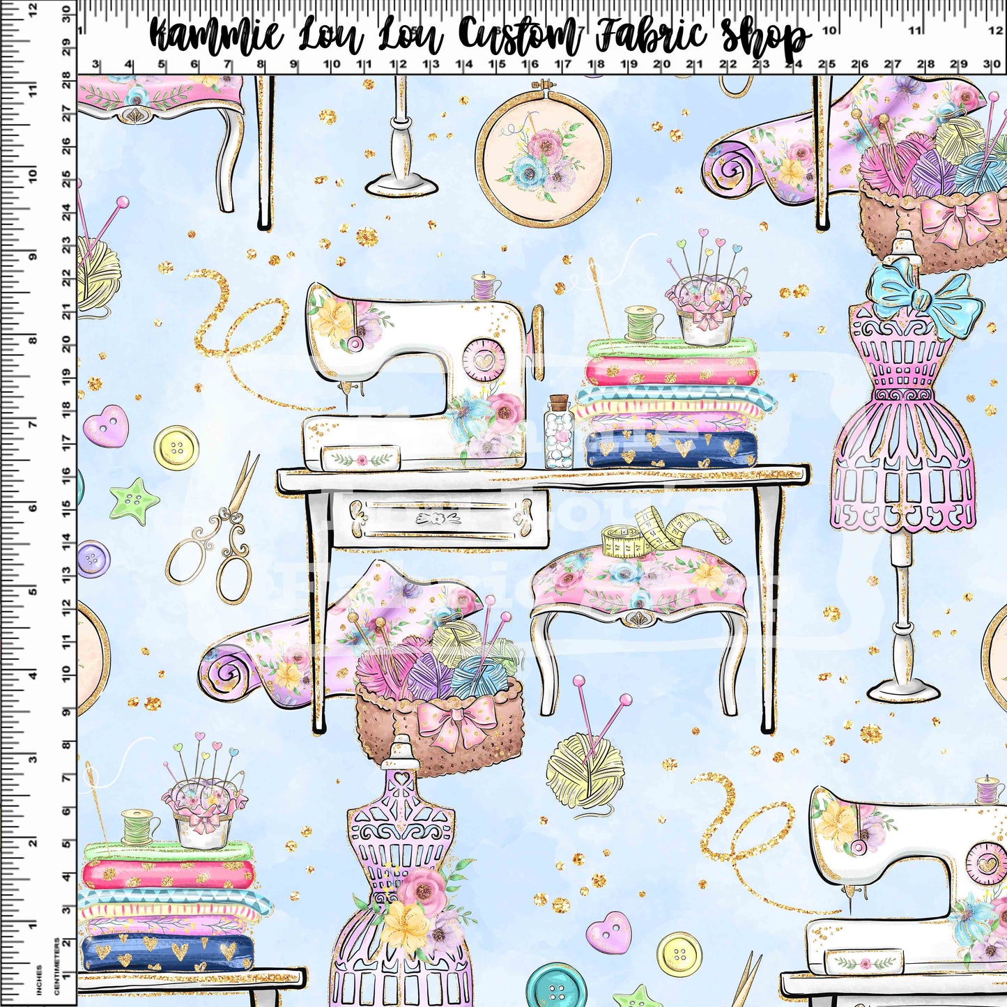 R119 Sew Magical - Light Blue Toss - 2