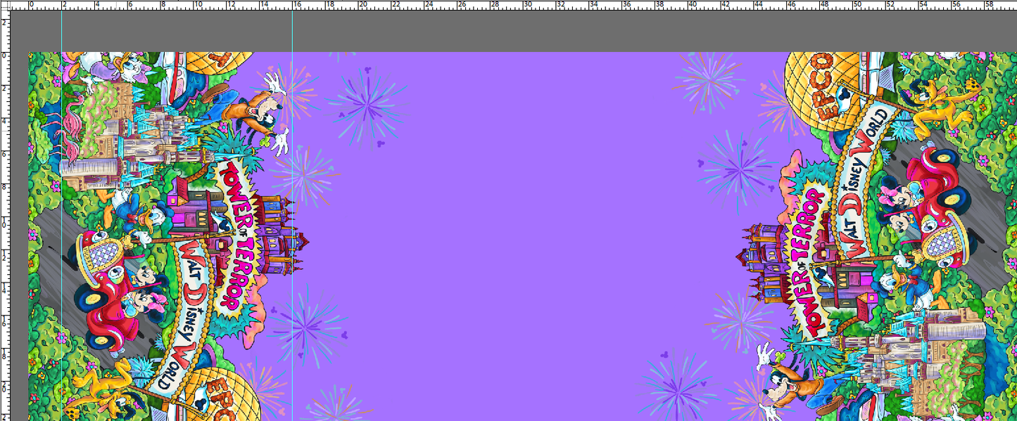 Around Town - Double Border - Purple