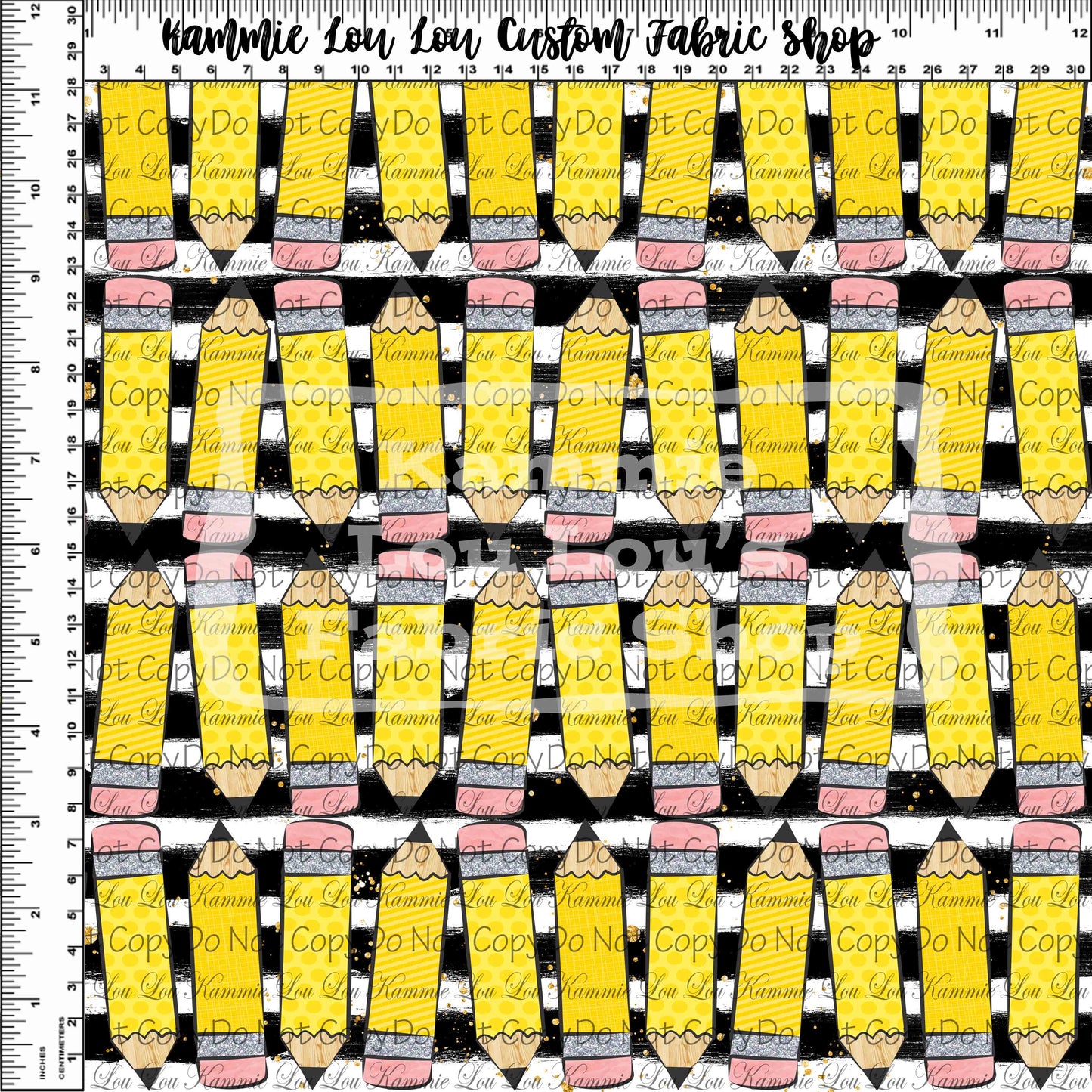 R115 - Back to School 2022 - Pencils on Stripes - Regular Scale