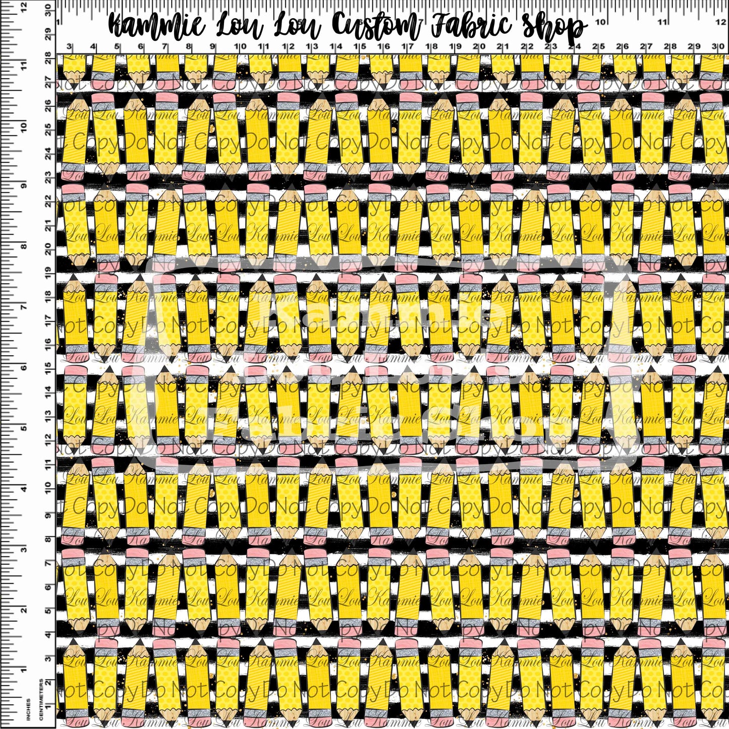 R115 - Back to School 2022 - Pencils on Stripes - Small Scale