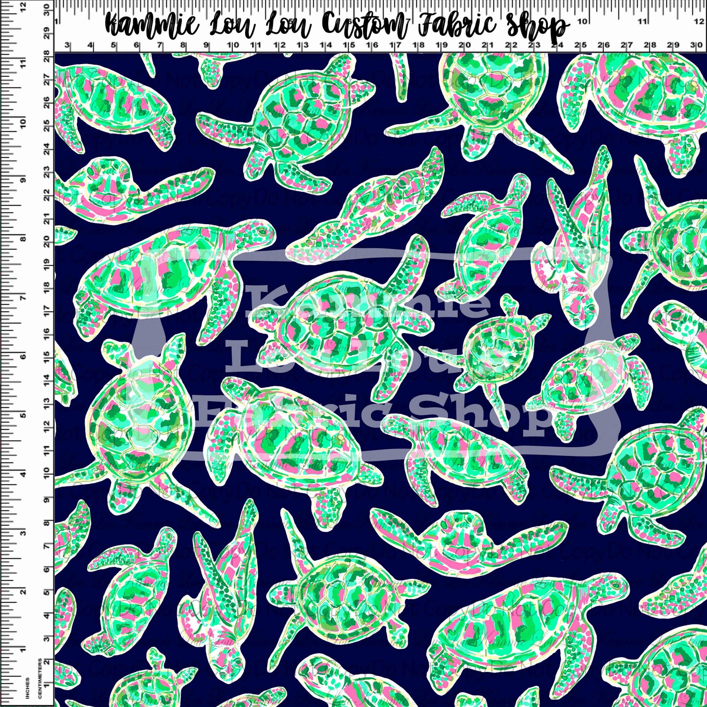 R116 Lillie 2022 - Turtles - Green on Navy