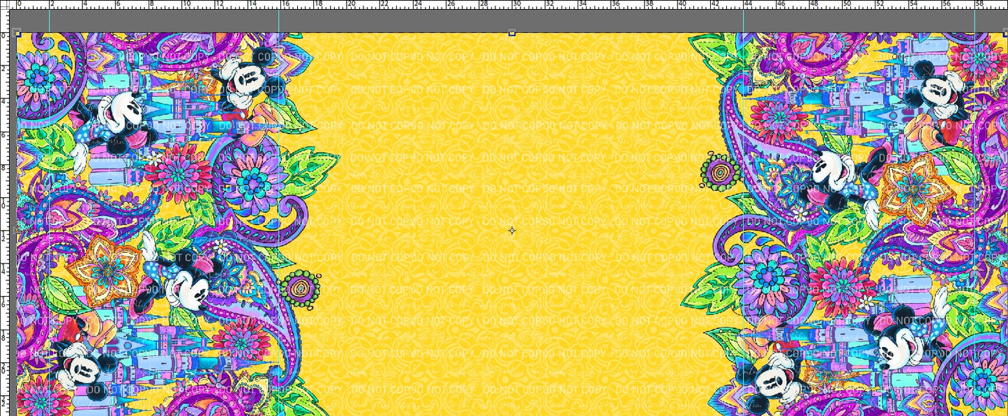 Paisley Mouse - Double Border - YELLOW