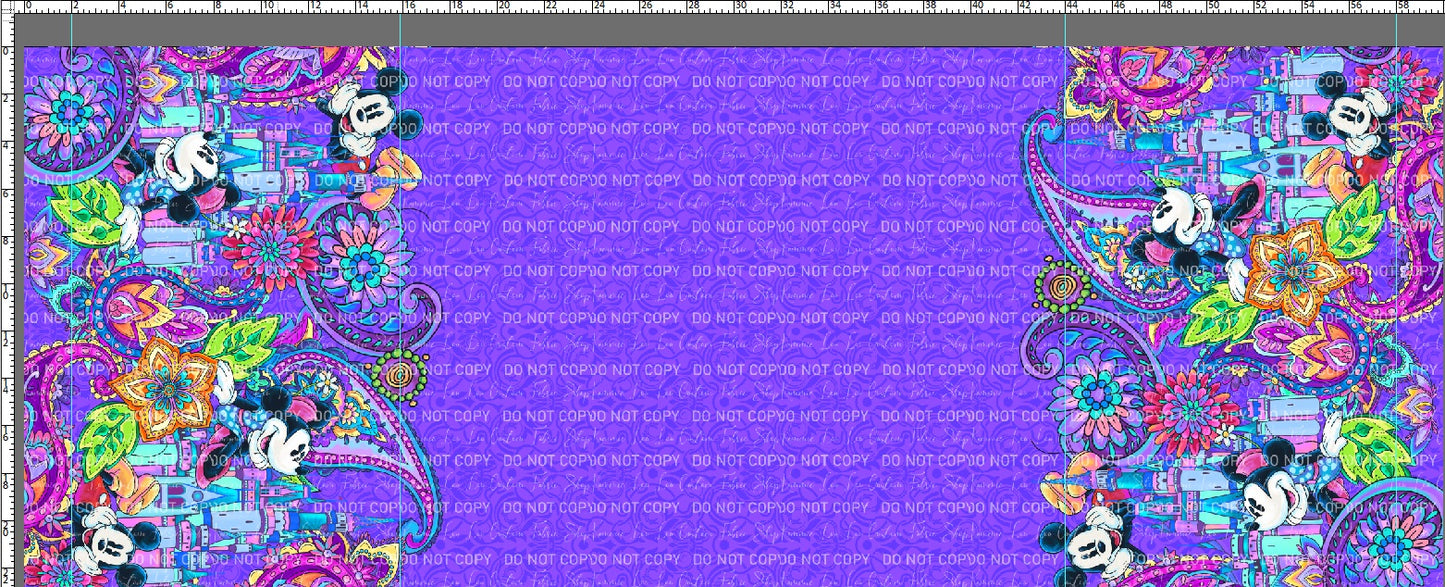 Paisley Mouse - Double Border - PURPLE