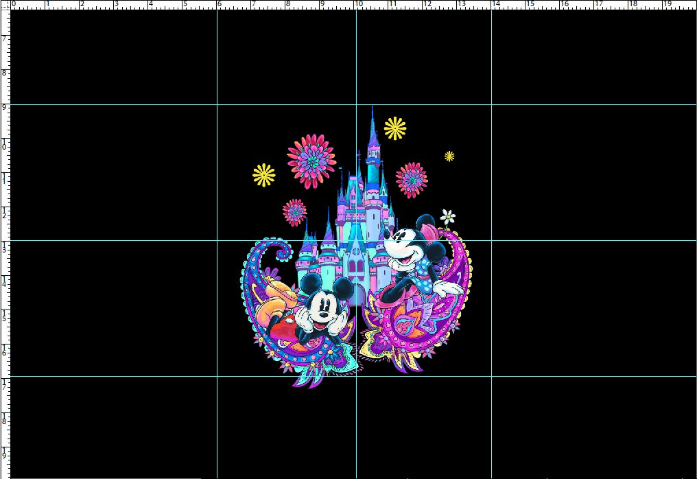 Paisley Mouse - PANEL - ADULT - BLACK