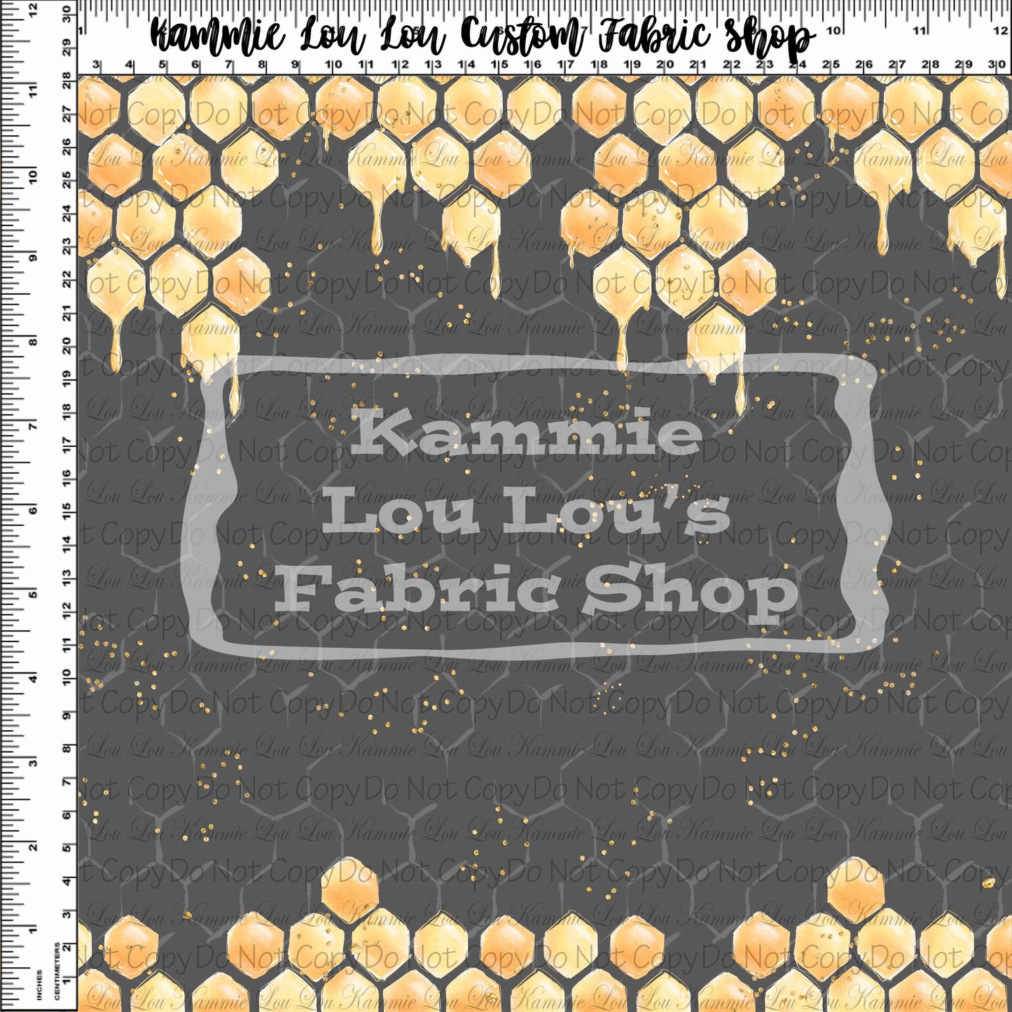 R116 : Queen Bee - Grey Honeycomb Rows