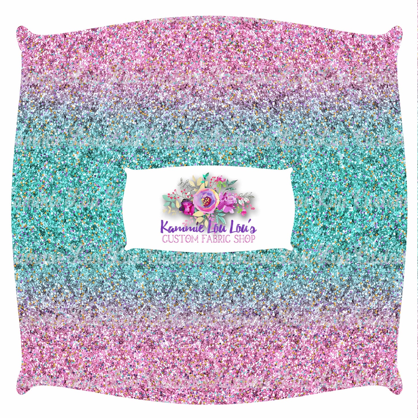 R120 - Flower and Garden - Ombre Glitter - Teal to Pink