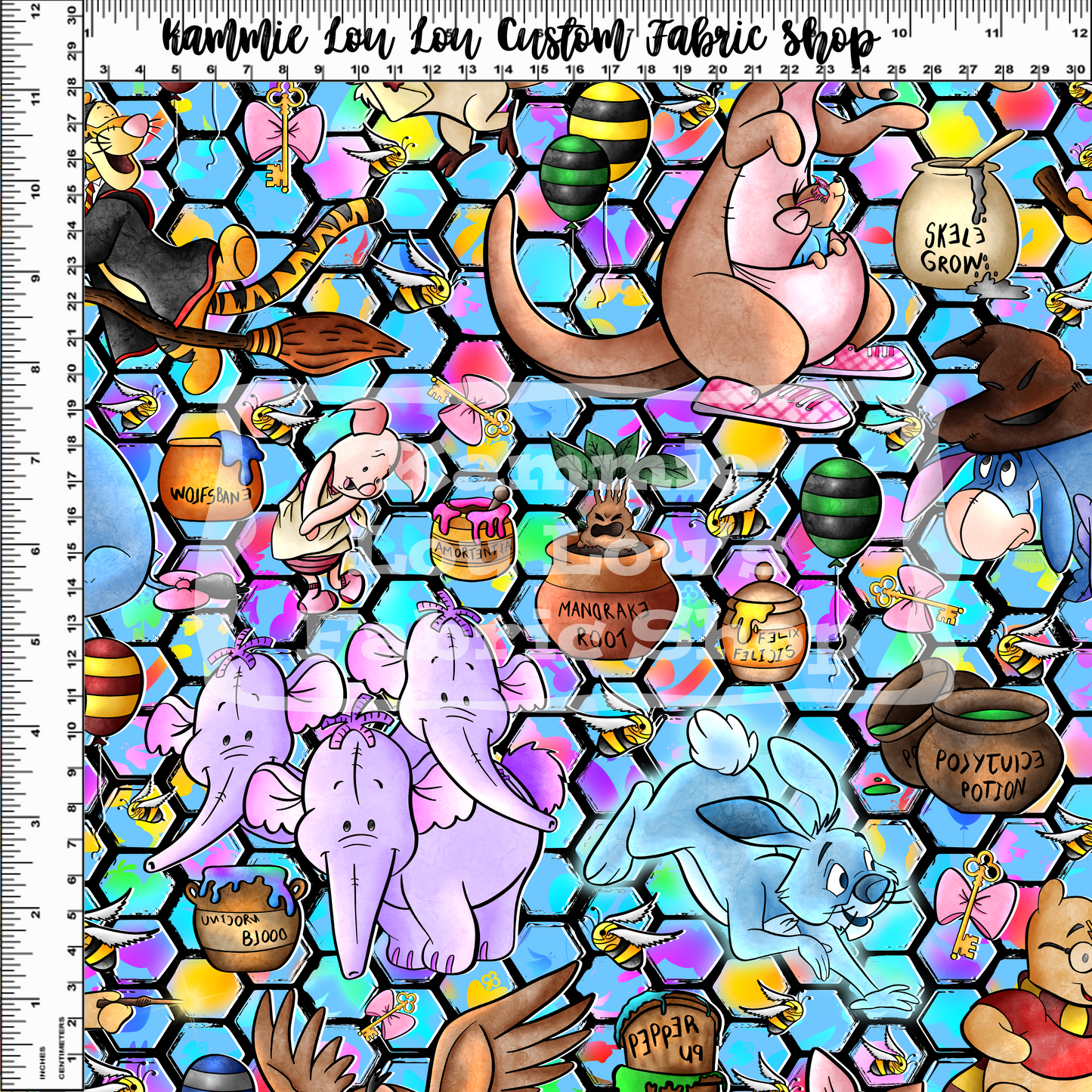 R123 Pooh Potter - PP BLUE RAINBOW