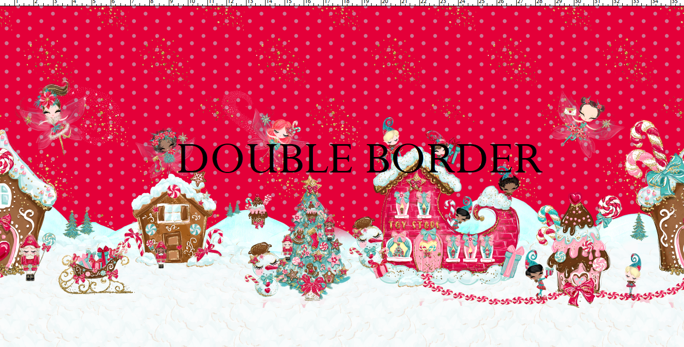 R124 Winter Wonderland -Double Border - Wonderland - RED