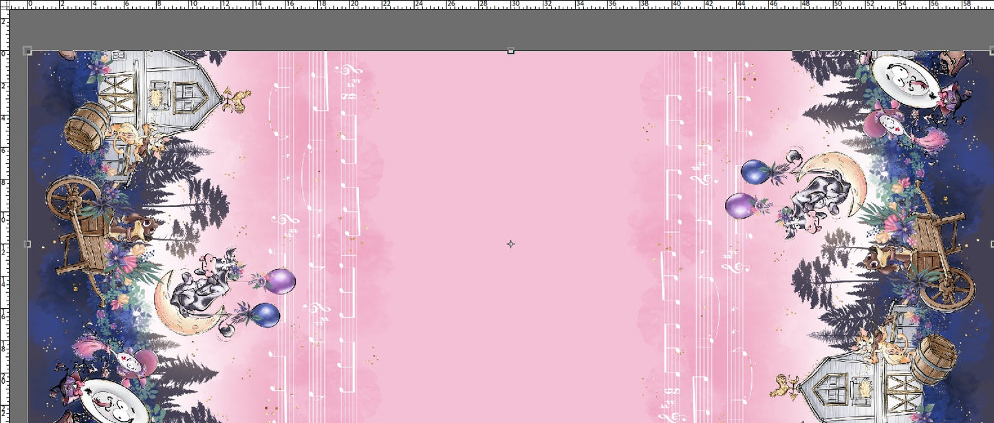 R125 Nursery Rhymes - Double Border - PINK