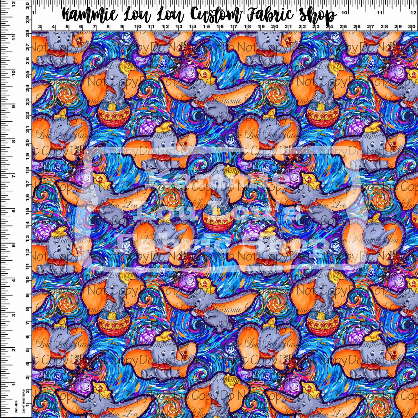 R126 Flying Elephant - Starry Skies - Small Scale - Aqua