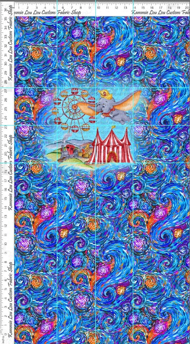 R126 Flying Elephant - Panel - aqua