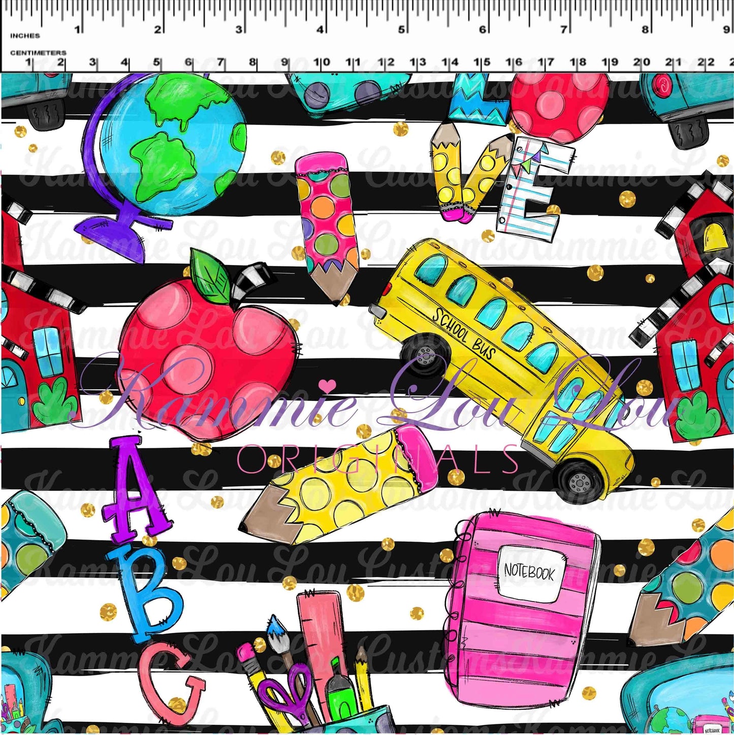 R117 : School Days - Blackboard Collection - Main Toss Stripes