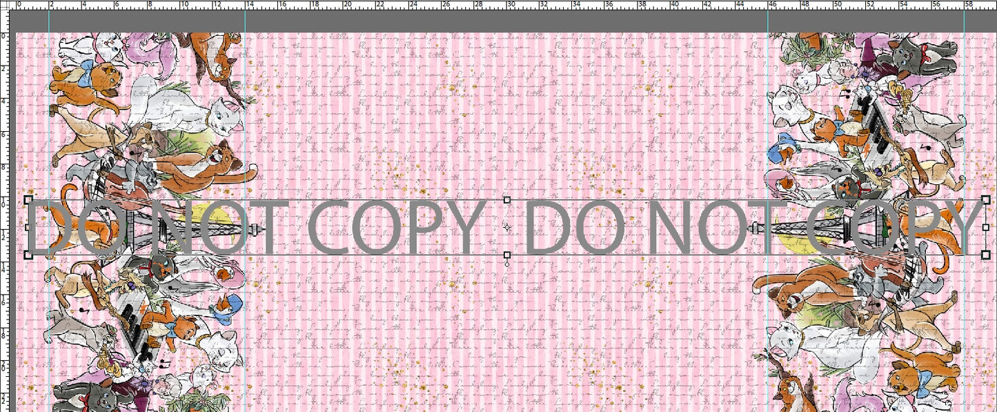 Cool Cats - Double Border Pink