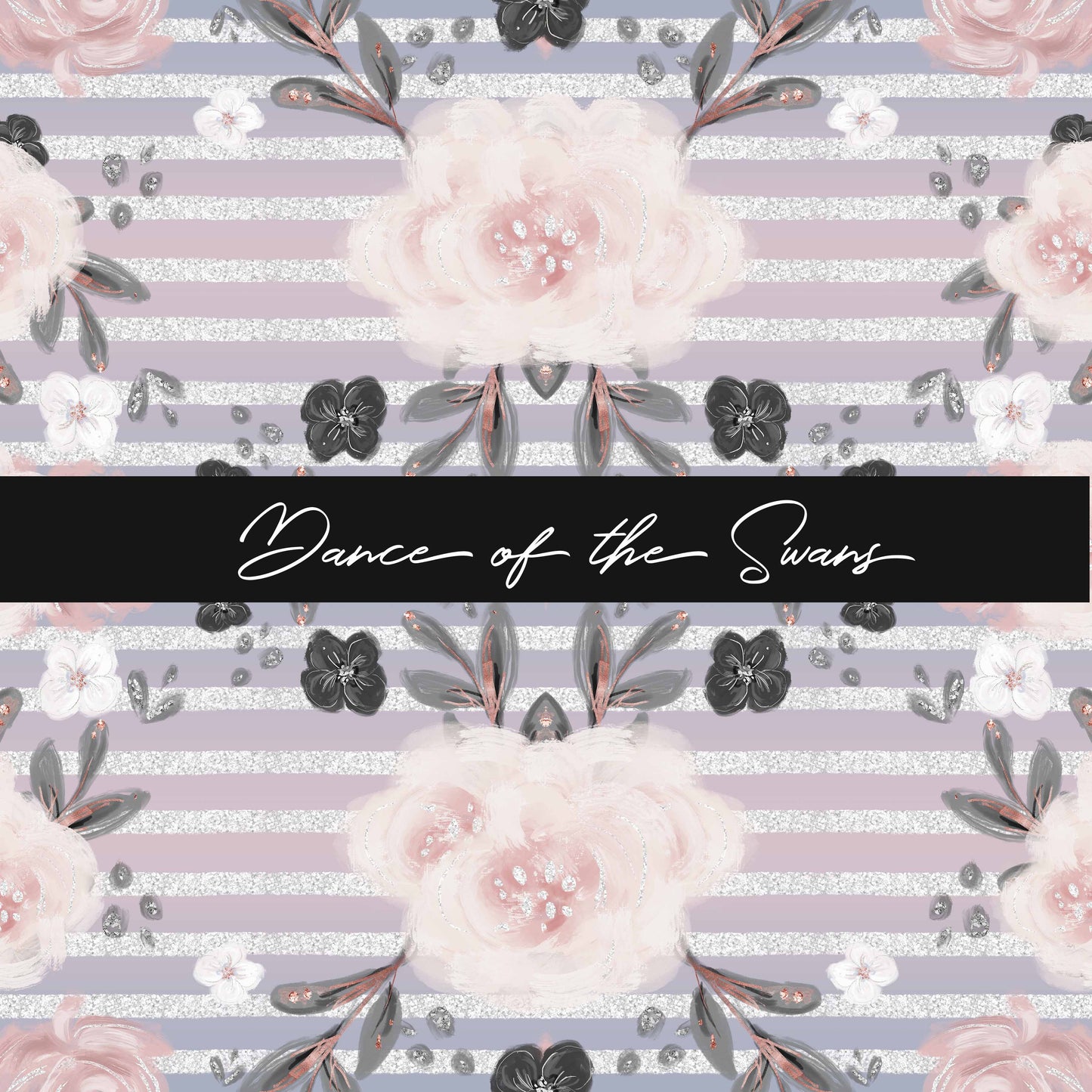 Round 108 Tiny Dancer - Stripe Floral Grey