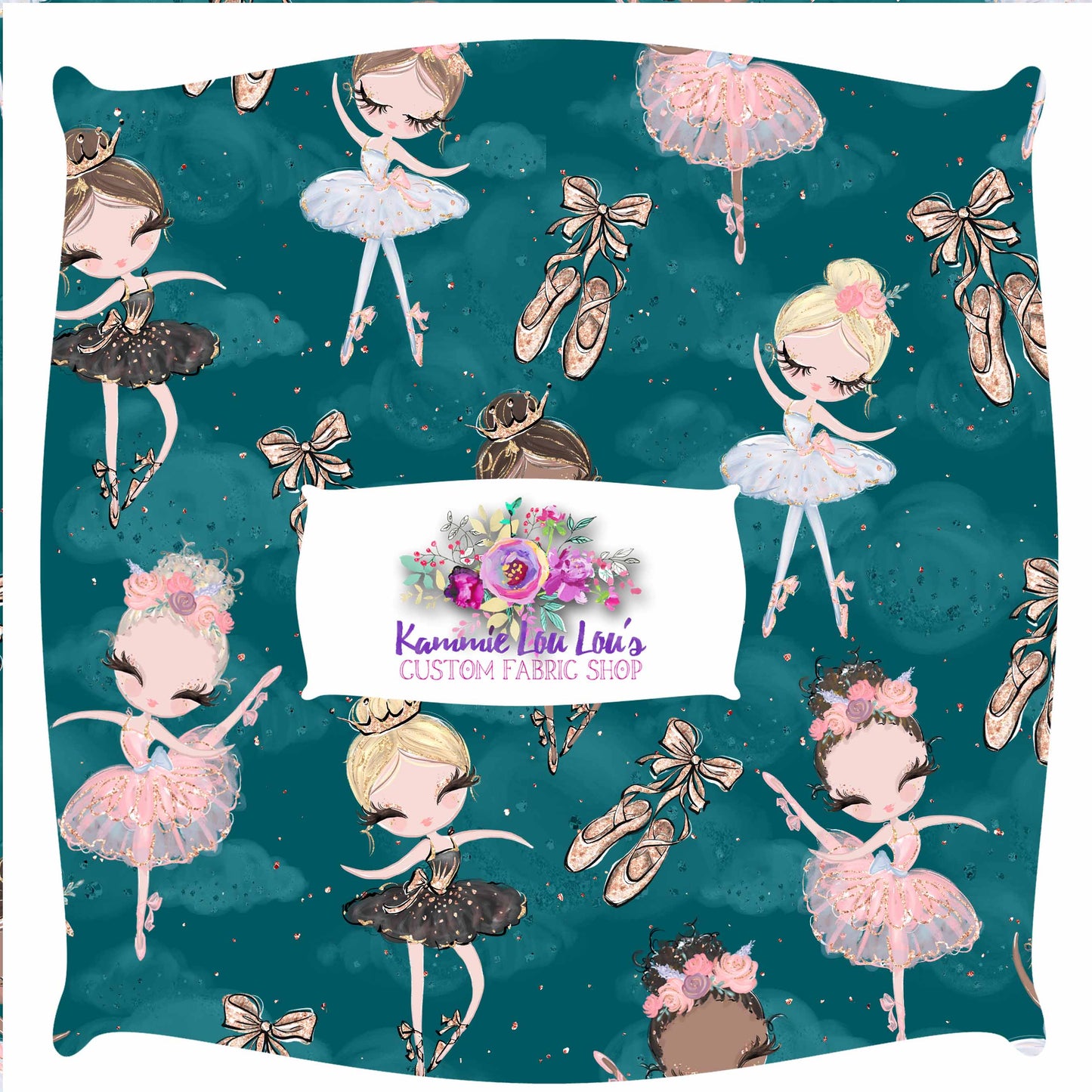 Round 108 Tiny Dancer - Toss Print Jewel Tones Jade