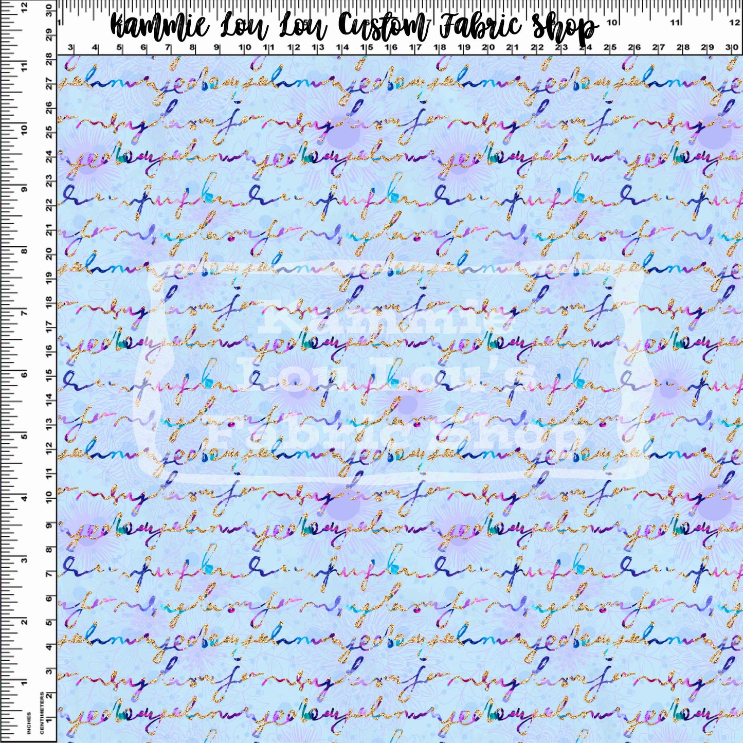 Anneliese Florals - Blue Script