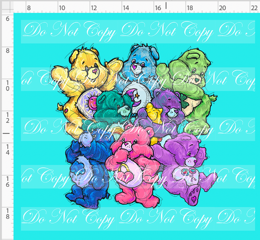 80s Throwback - Colorful Bears - Blue adult panel