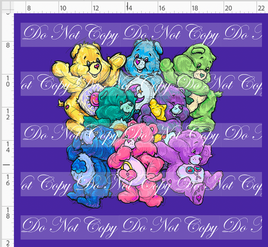 80s Throwback - Colorful Bears - Purple adult panel