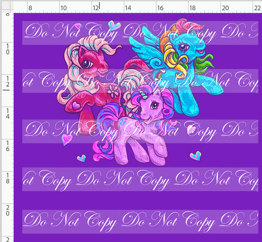 80s throwback - Ponies - Panel - Purple - Adult