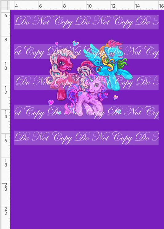 80s throwback - Ponies - Panel - Purple - Child