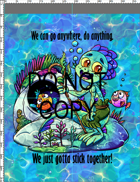 Fish Boy - Full Size Blanket Panel 58W x 72H