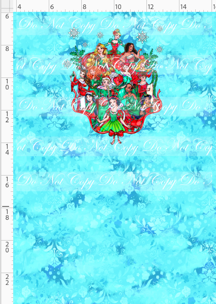 RETAIL LISTING: A Princess Christmas Story - panel - blue - princess frame - CHILD